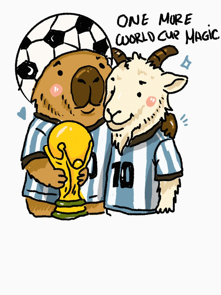 Awkward Animal Hat Club – One More World Cup Magic | Capybara & GOAT Argentina Football 2026 by chupichapa