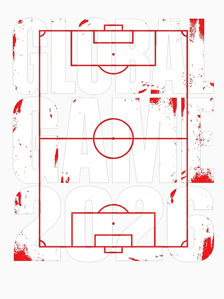 Global Game 2026 Distressed Soccer Pitch Red Lines by TeNovaStudio