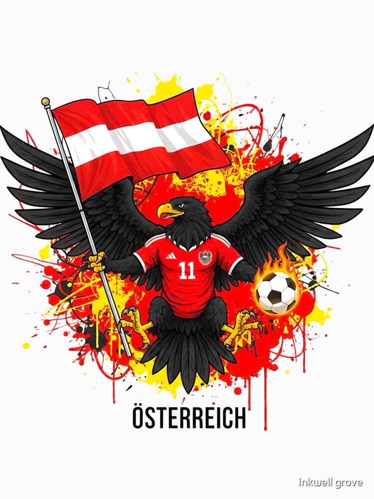 Austria Soccer Eagle world cup 2026 - Österreich Football Fan Art by Inkwell grove