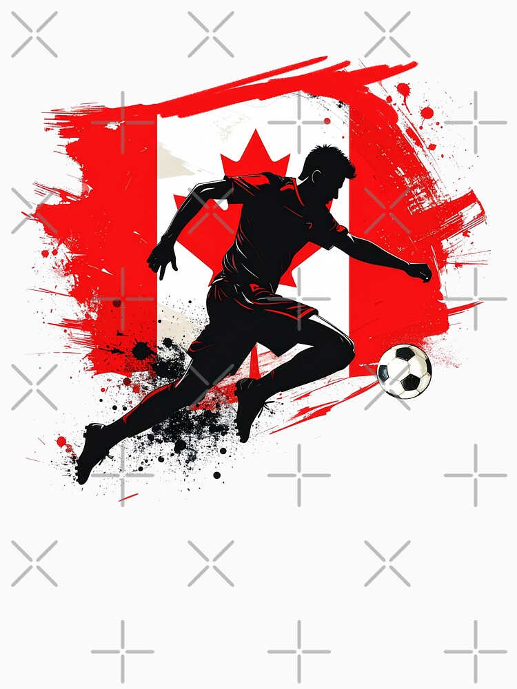 Copy of Canada Soccer Player Art — Canadian Football Flag Action Fan Print by icemanphotos