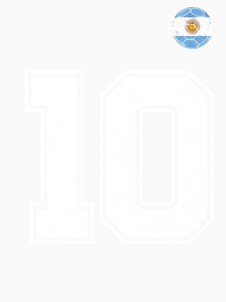 Number 10 Argentina Flag Football Fan by RoyesButler