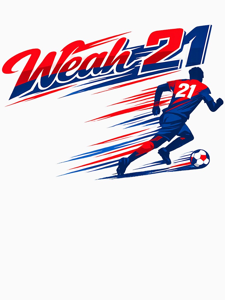 Weah 21 USA Soccer Speed Winger  Fast Football Design by OliviaHayesArt