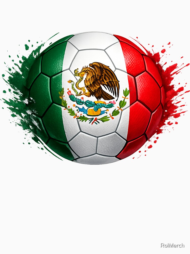 Mexican Flag Soccer Ball Design – Mexico Futbol Fan Graphic – World Cup 2026 Theme by RolMerch