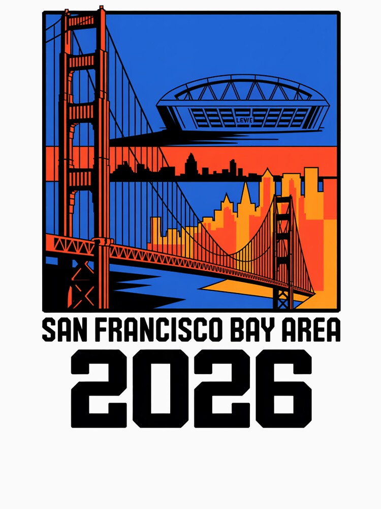 San Francisco Bay Area Golden Gate Stadium T-Shirt V4 by DarylWelsh2024