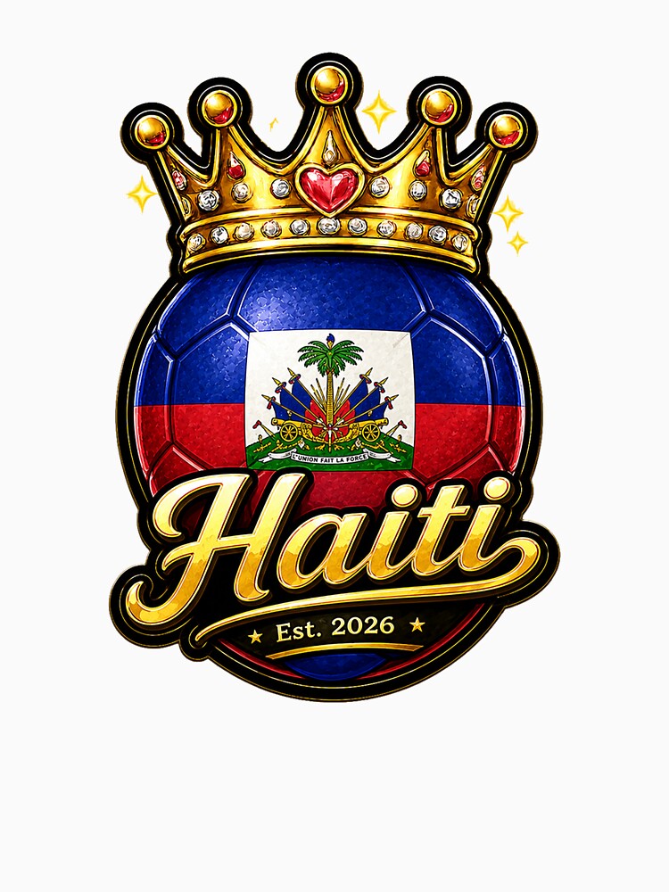 Haiti flag Crowned Soccer Ball by QuiteOrbit