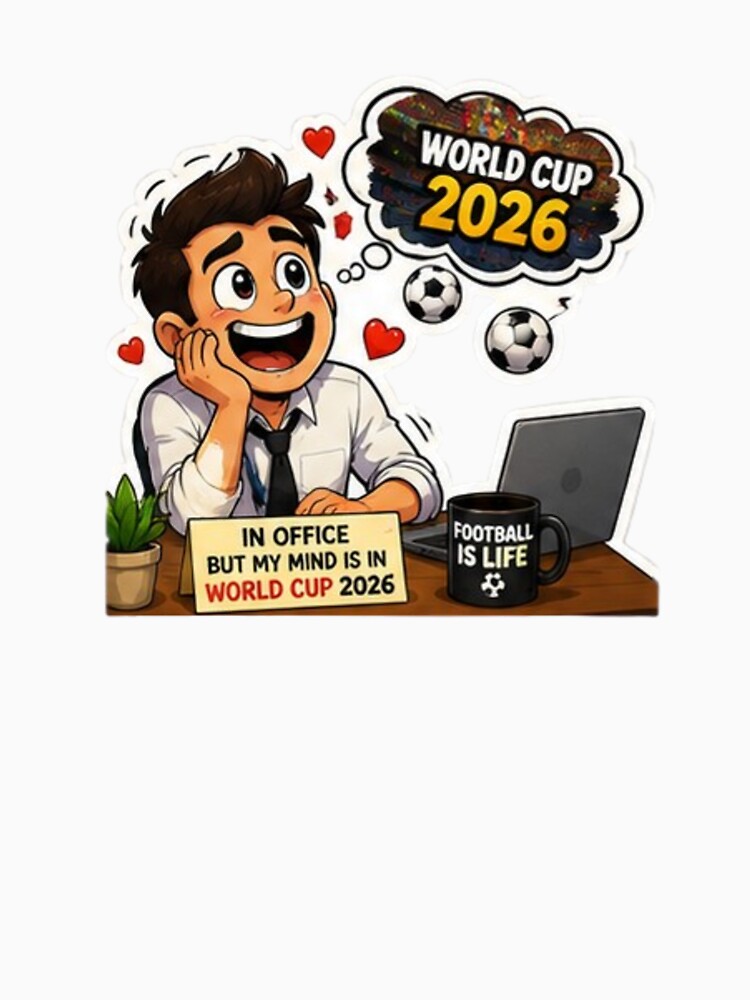 In Office But My Mind Is in World Cup 2026 Funny Football by Pixanova