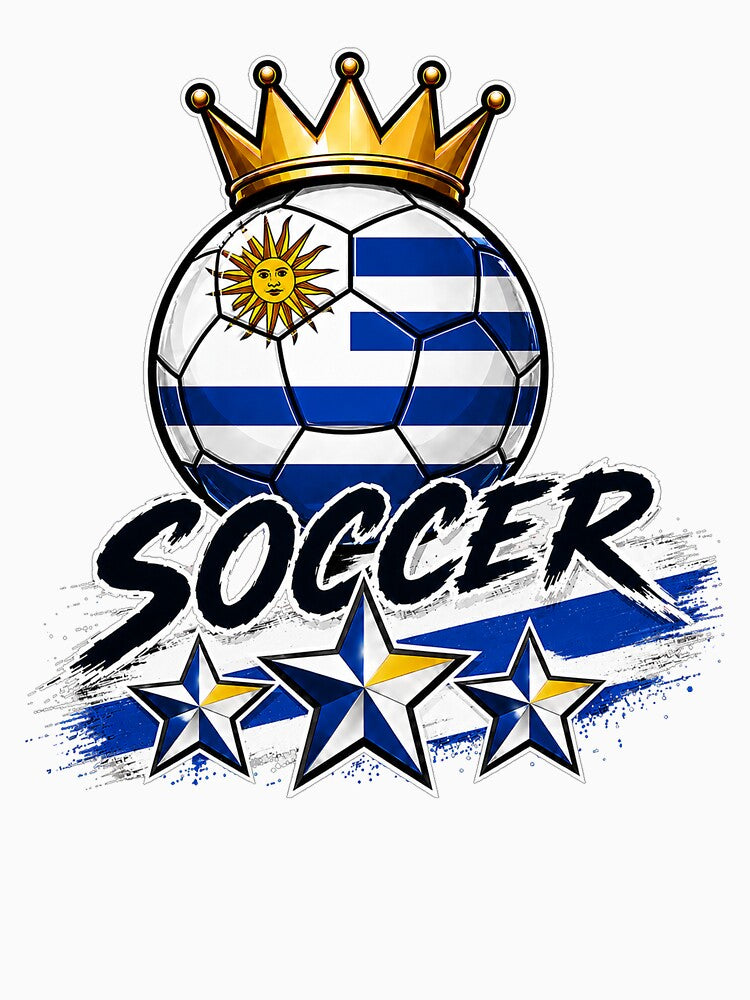 Vintage Uruguay flag Crowned Soccer Ball by QuiteOrbit
