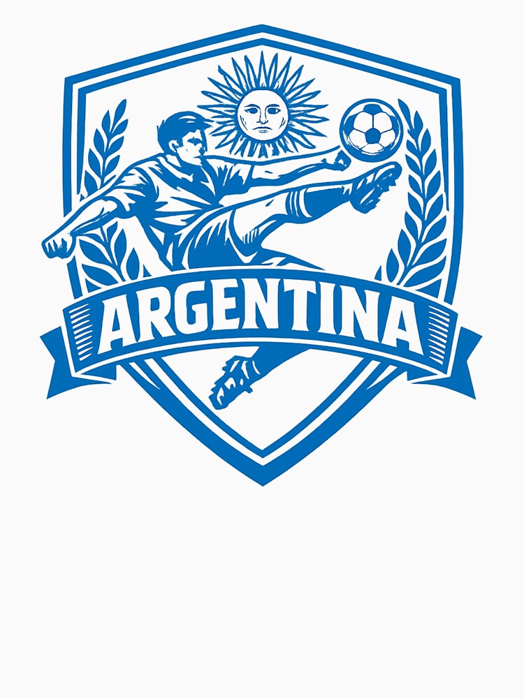 Argentina Soccer Badge – Vintage Football Crest with Bicycle Kick Player by JonelCrafts