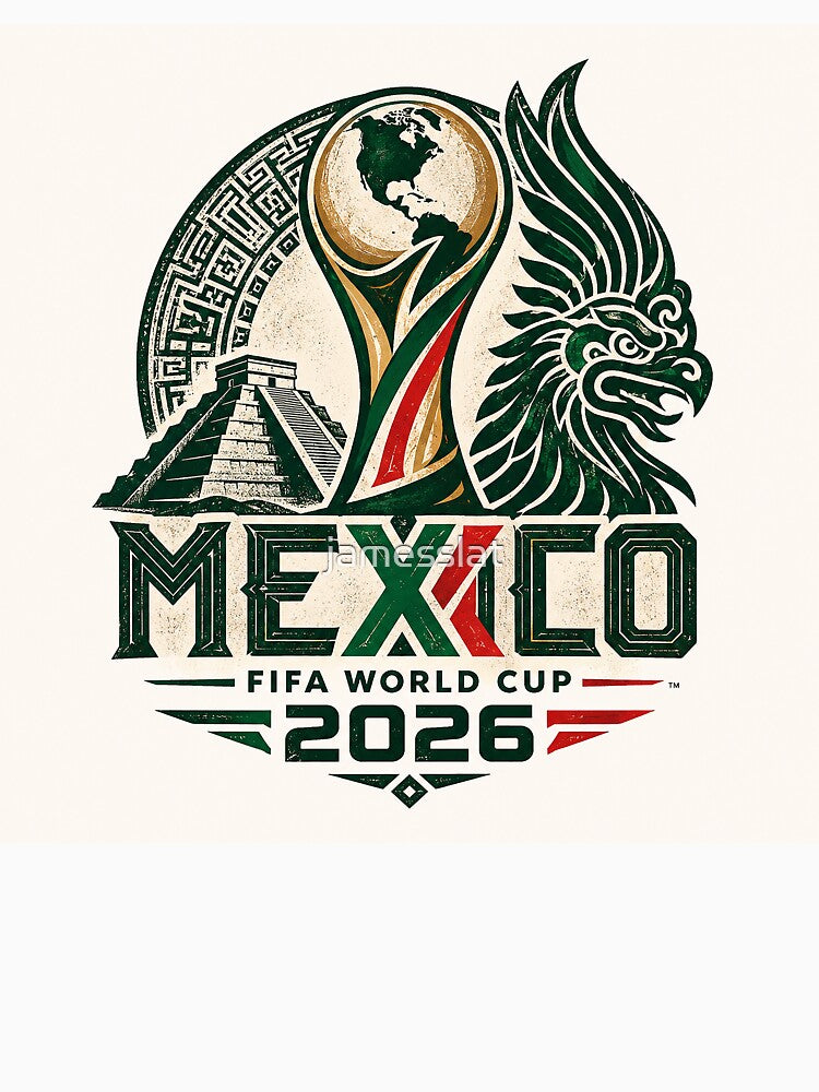 Mexico Football Fiesta 2026 Vintage Aztec Soccer Fan Art by jamesslat