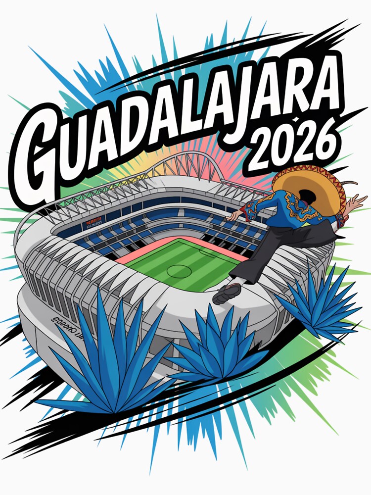 Guadalajara 2026  Mexico Football Soccer Souvenir T-Shirt V20 by DarylWelsh2024