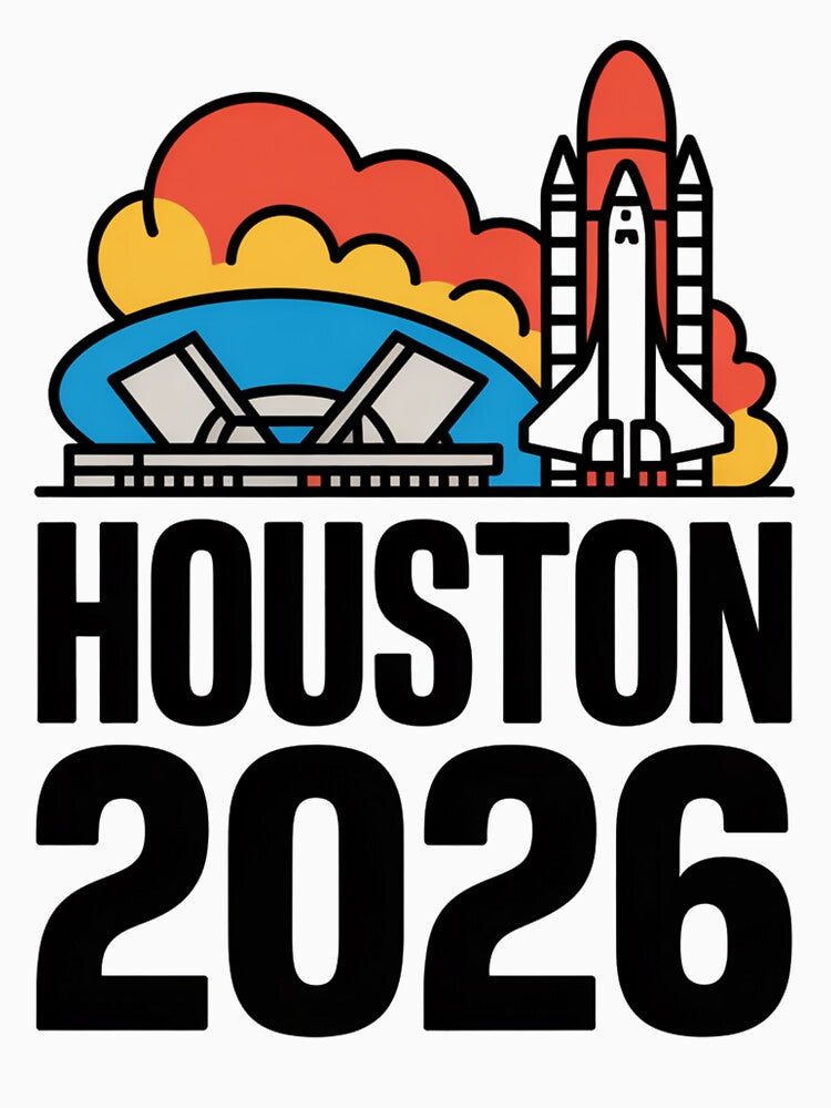 Houston 2026 Space Shuttle Football T-Shirt V21 by DarylWelsh2024