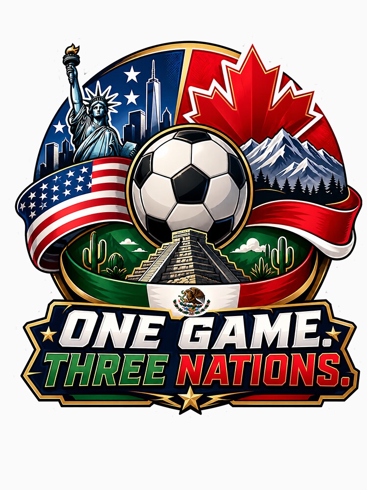 One Game Three Nations 2026 Soccer Design by Puraenergia Stickers