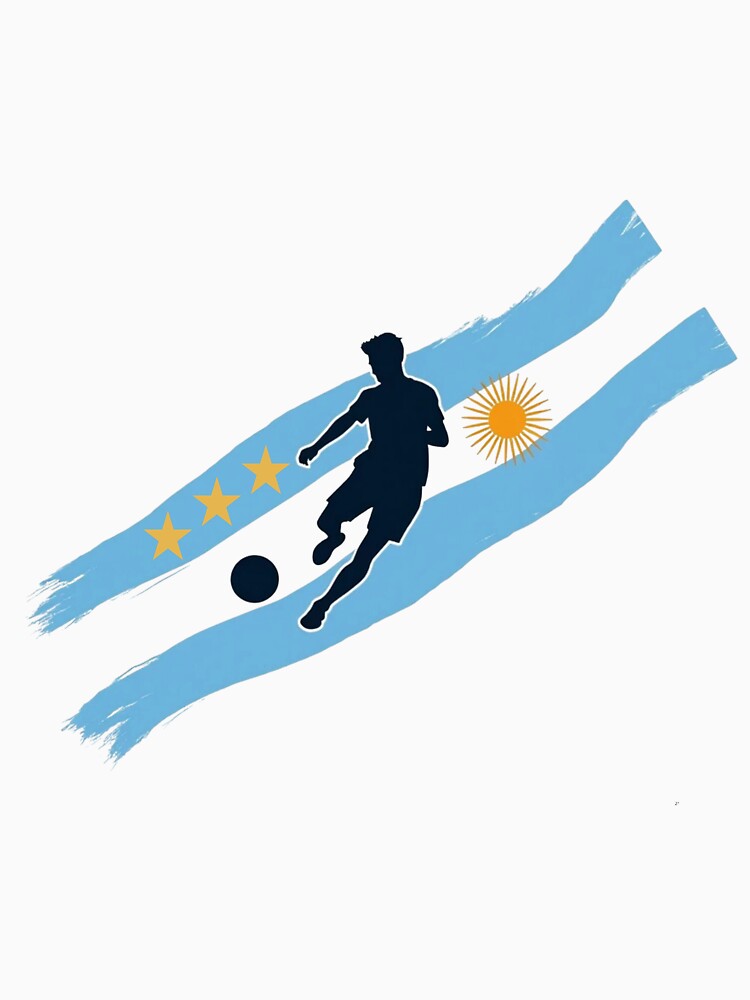 Argentina Soccer Player Silhouette Three Stars Art by PMTaurus