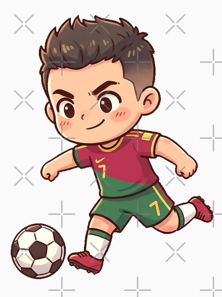 Kawaii Football Star Number 7 Soccer Champion Anime Sports Art by RosetteArtists