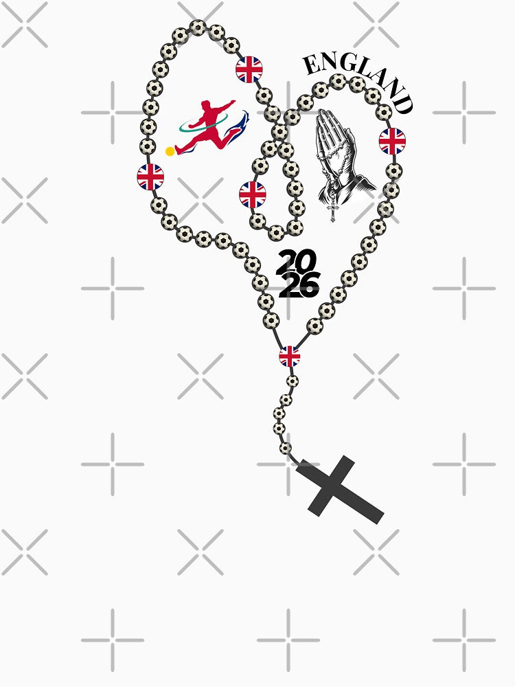 England UK Football Rosary 2026 - Soccer Prayer Beads with English UK Flag, Faith & Football Design by La-Designita