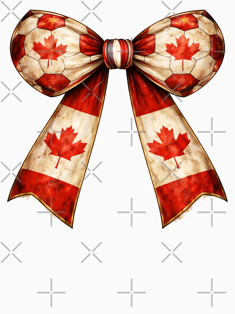 Canada Patriotic Coquette Flag Soccer Bow Football Fan by MuniraWearify