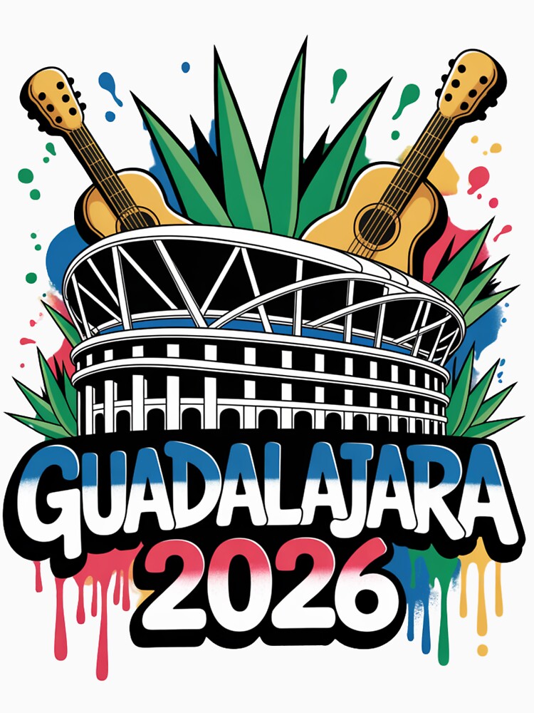 Guadalajara 2026  Mexico Football Soccer Souvenir T-Shirt V7 by DarylWelsh2024