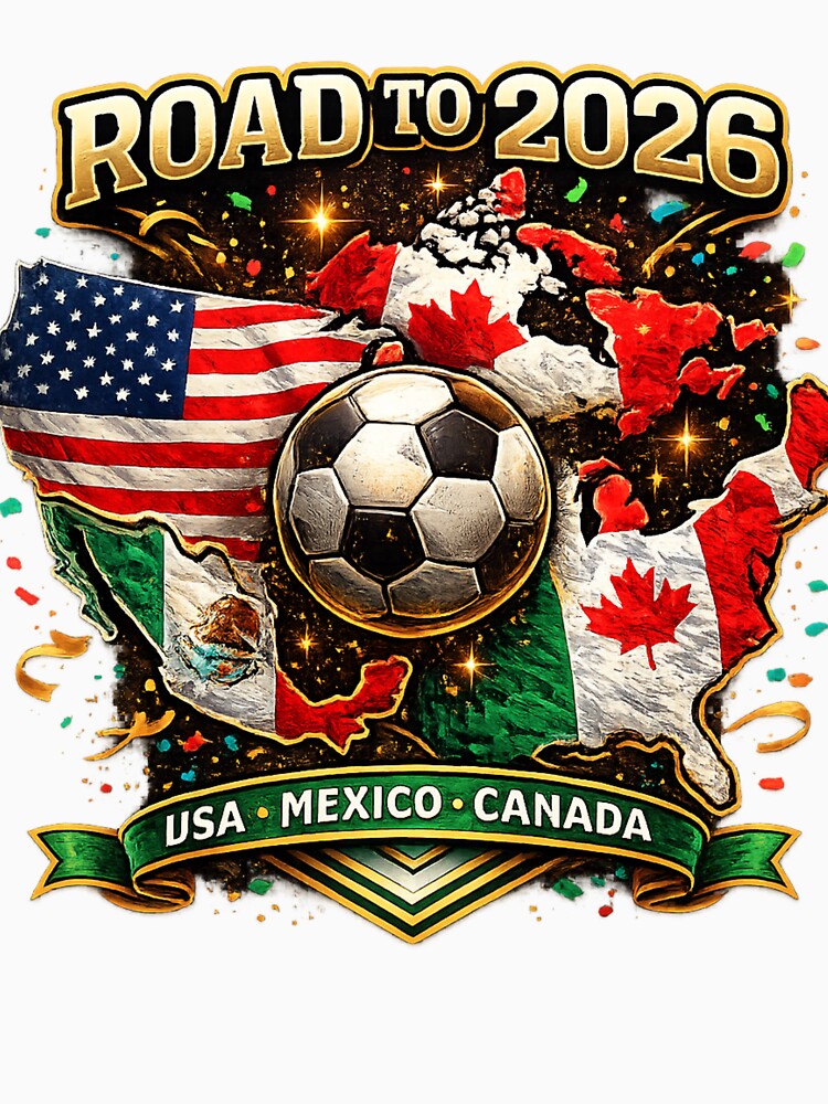 Road to 2026 Soccer Tournament - USA Mexico Canada Flags by Andromedaseeds