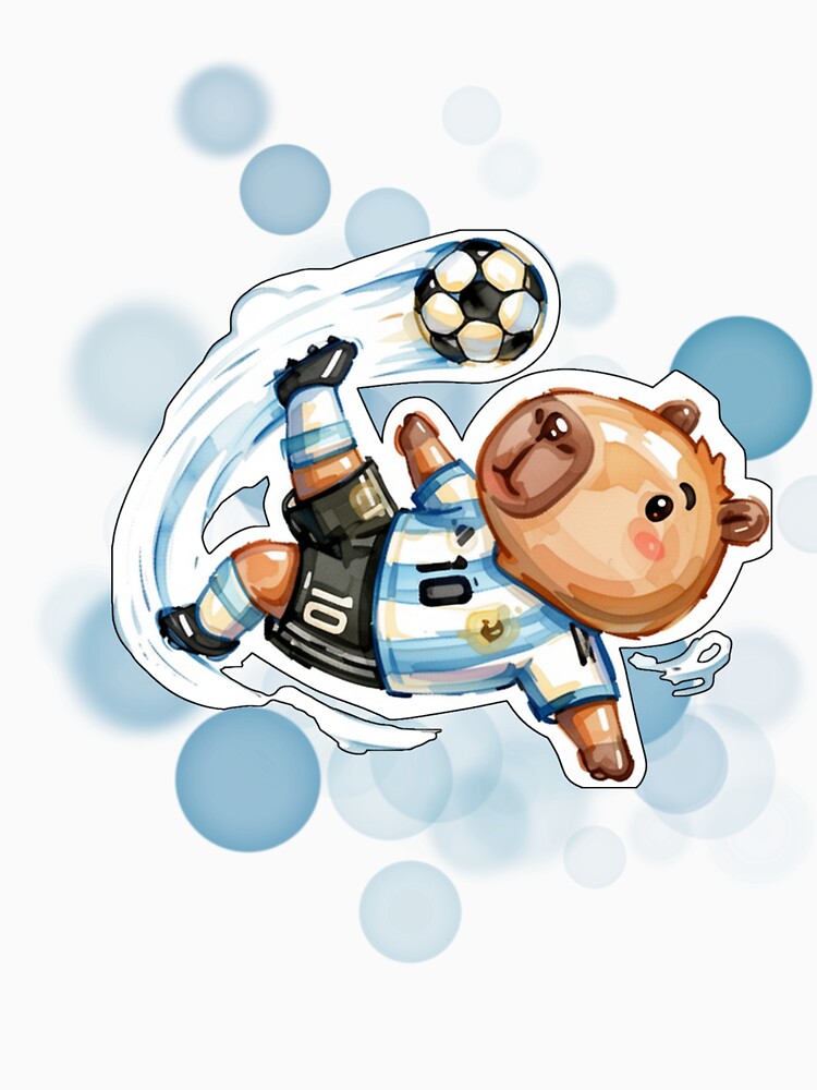 Cute Argentina Soccer Bear Kicking Football Design by iamKRUK