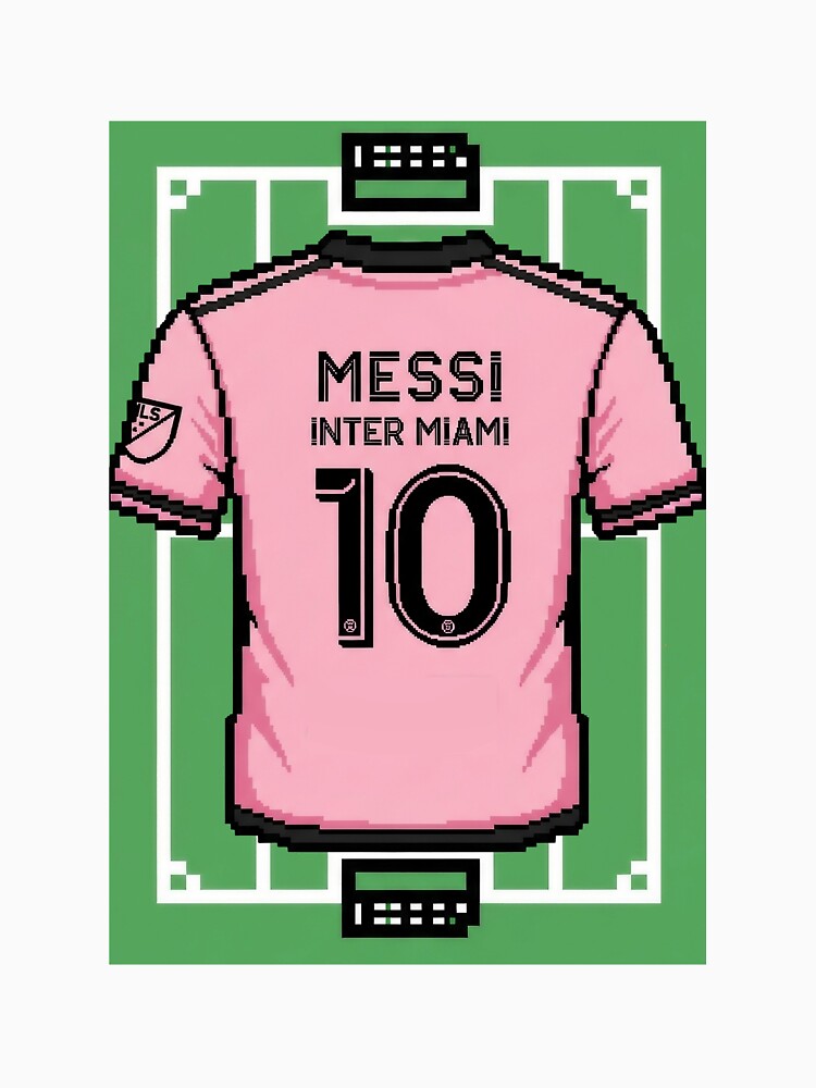 Leo Messi Inter Miami 8-Bit Soccer Football by Gegenpress Design