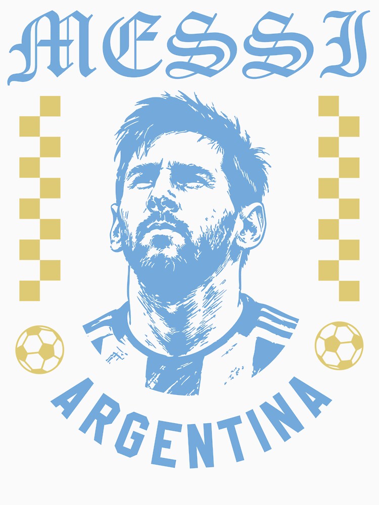 Messi Argentina Vintage Football Design World Cup Fan Art by Tattee