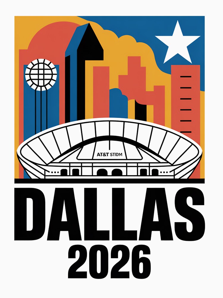 Dallas 2026 Texas Soccer Souvenir T-Shirt V8 by DarylWelsh2024