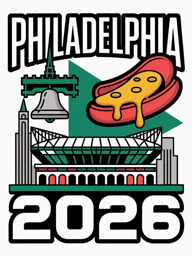 Philadelphia 2026 Liberty Bell Stadium Cheesesteak T-Shirt V23 by DarylWelsh2024