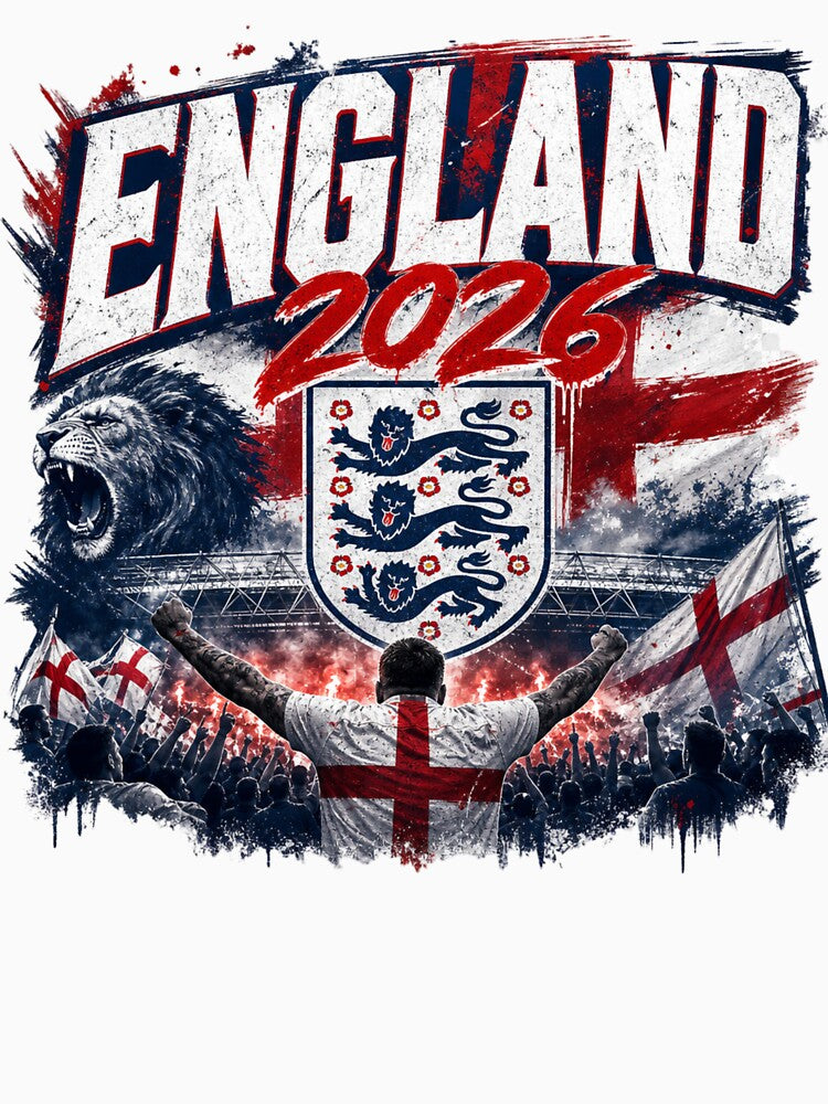 England 2026 Football World Cup Glory | Three Lions Fan Supporter Shirt by rushaib