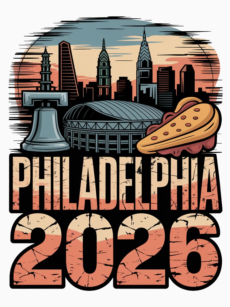 Philadelphia 2026 Liberty Bell Stadium Cheesesteak T-Shirt V7 by DarylWelsh2024
