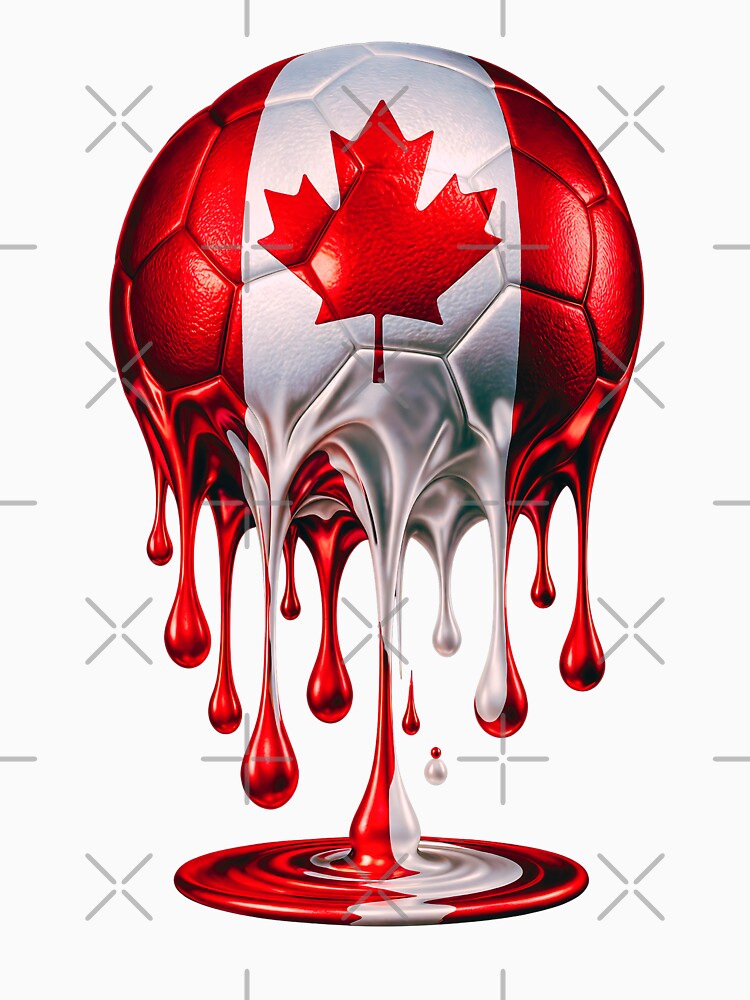Canada Soccer Ball Drip Melting Canadian Flag by FunToTheFullest