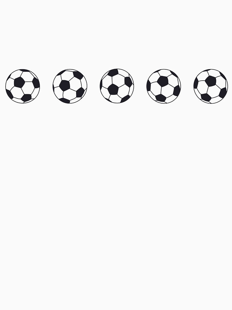 Five Soccer Balls Minimalist Row Design by HYPNK