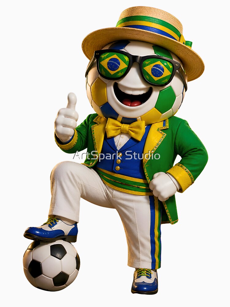 Brazil Soccer Mascot Carnival Football Cartoon Graphic by ArtSpark Studio