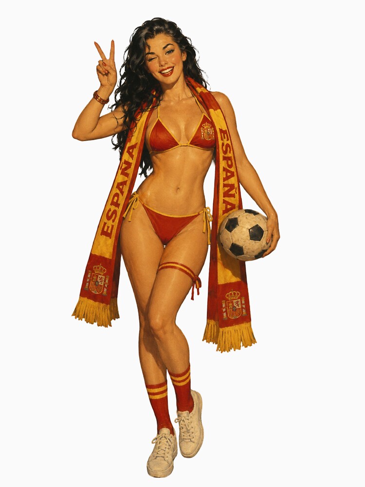 Vintage Football Fan Pinup – Retro Soccer Celebration Girl by Cosplayvintage