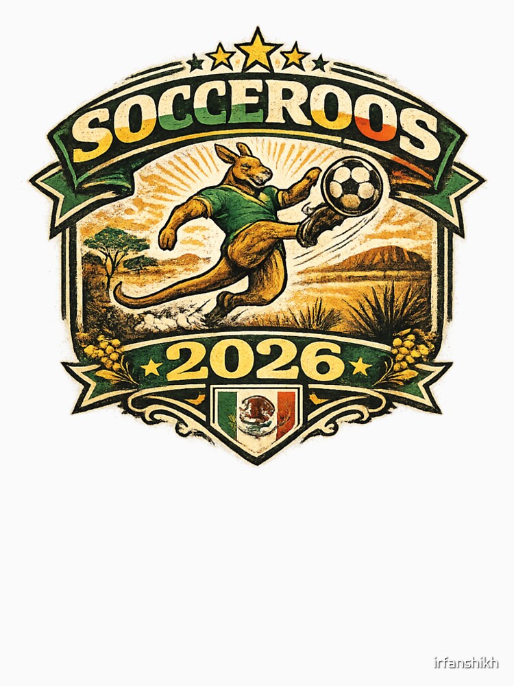 Socceroos 2026 Kangaroo Kicking Soccer Ball Australian Football Art | Australia Soccer Fan Gift by irfanshikh