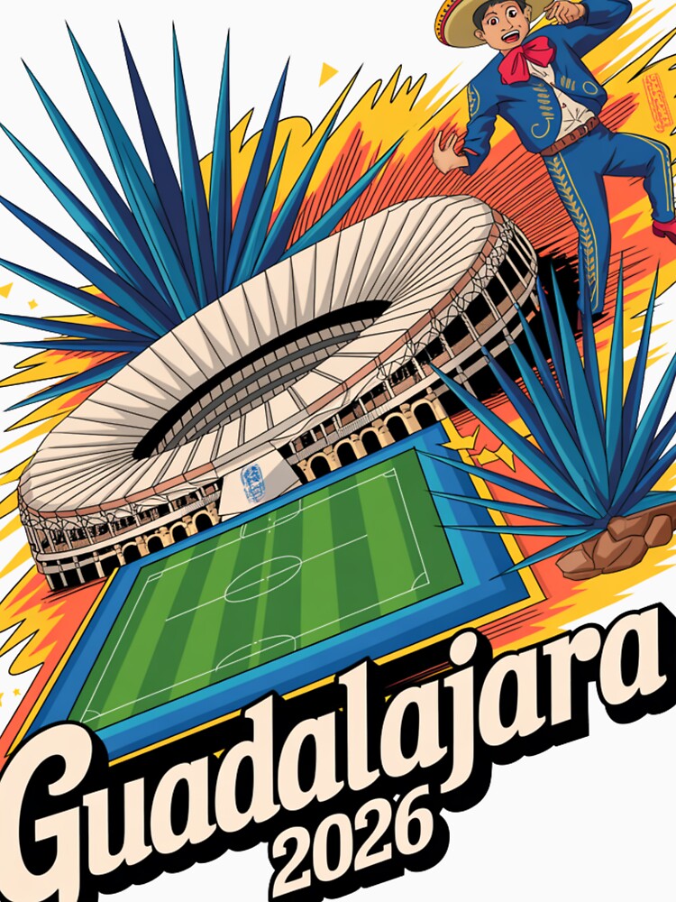 Guadalajara 2026  Mexico Football Soccer Souvenir T-Shirt V21 by DarylWelsh2024