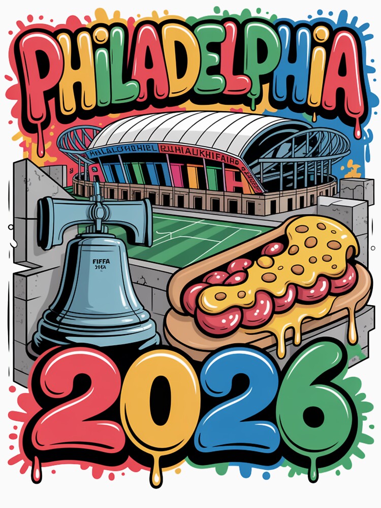 Philadelphia 2026 Liberty Bell Stadium Cheesesteak T-Shirt V16 by DarylWelsh2024