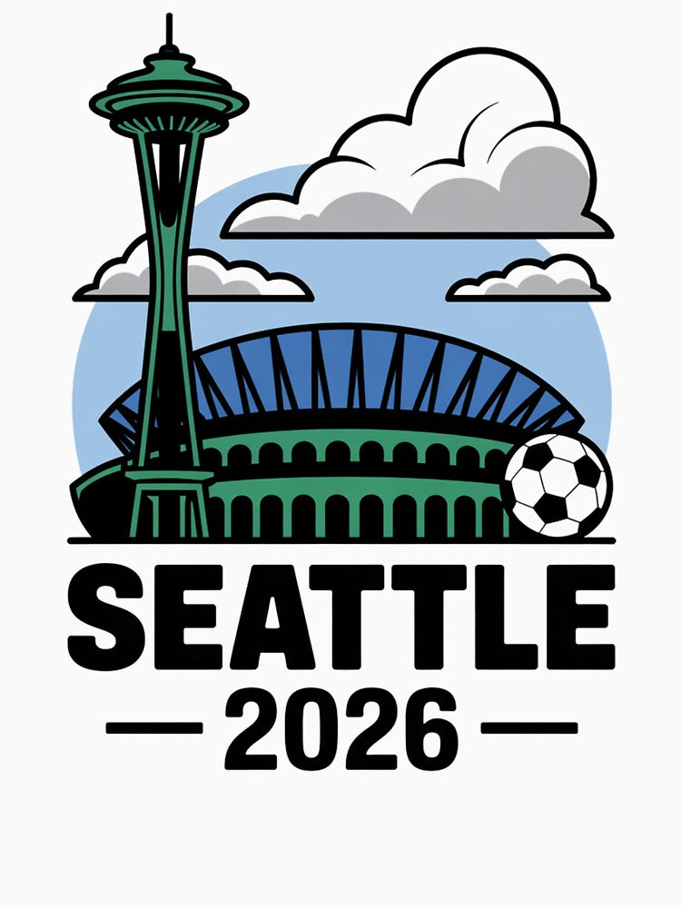 Seattle 2026  Space Needle Stadium Skyline T-Shirt V3 by DarylWelsh2024