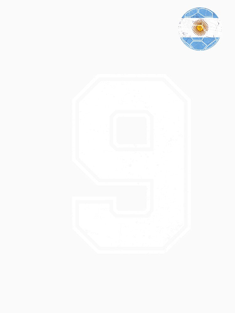 Number 9 Argentina Flag Football Fan by RoyesButler