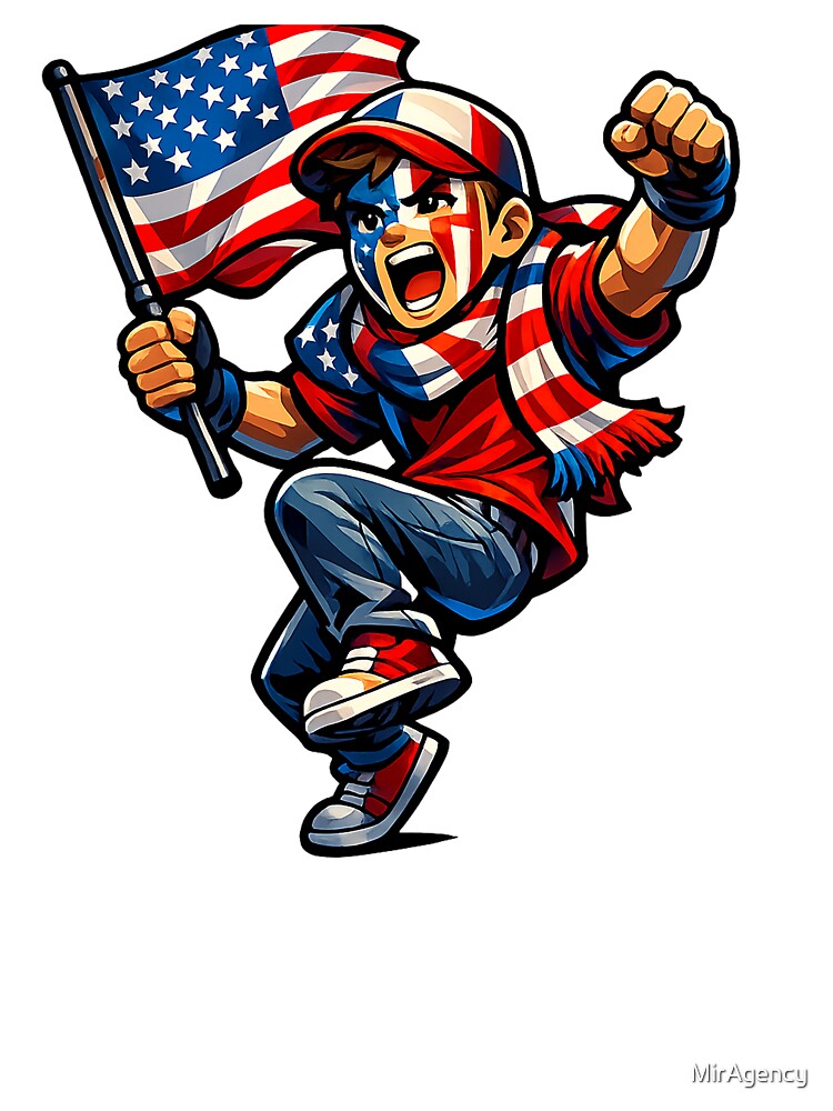 USA World Cup 2026 Super Fan – Patriotic Soccer Supporter Illustration by MirAgency