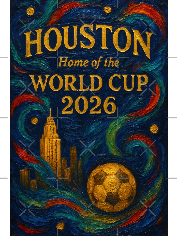 Houston World Cup 2026 Deep Night Soccer  — Expressionist Art Print by BrickByDream