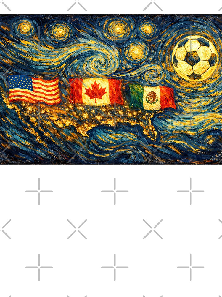 North America Soccer Starry Night Dreamy and Swirls Inspired from Van Gogh by BrickByDream