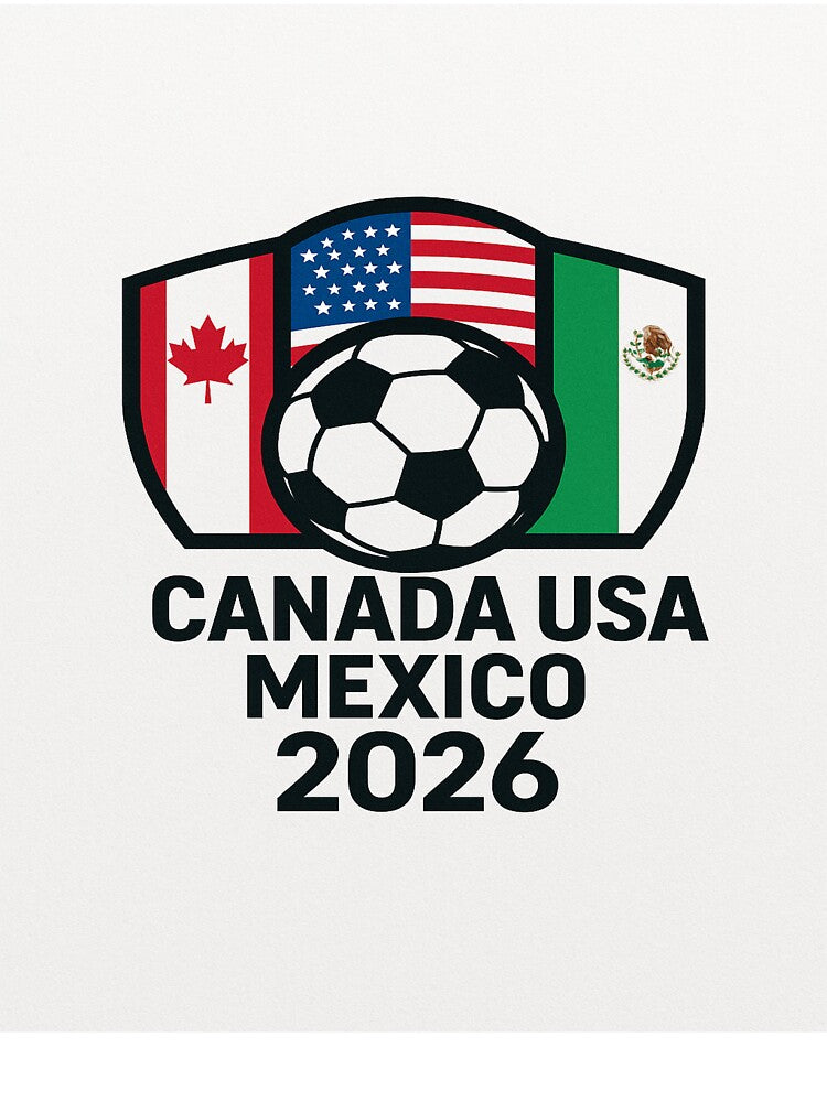 World Cup Soccer 2026 Canada USA Mexico Design by TrueNorthThreads