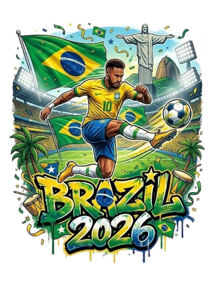 Brasil Football 2026 Graffiti Streetwear Graphic ver 1 by CosmicNook1