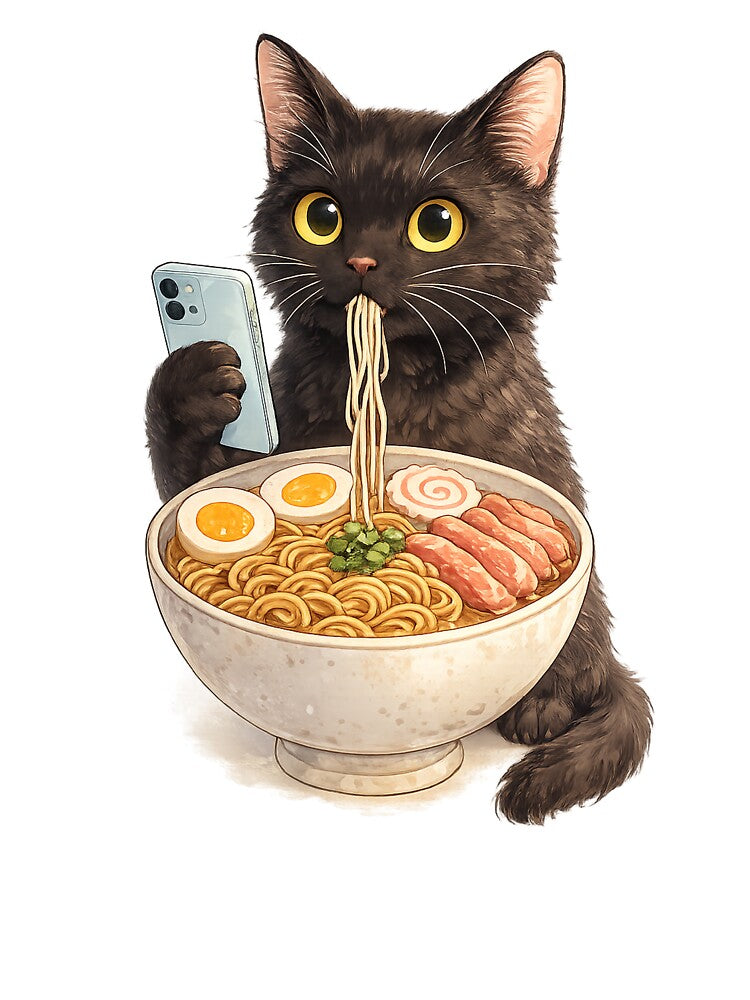 Funny Ramen Cat Phone Lover by afr-saad