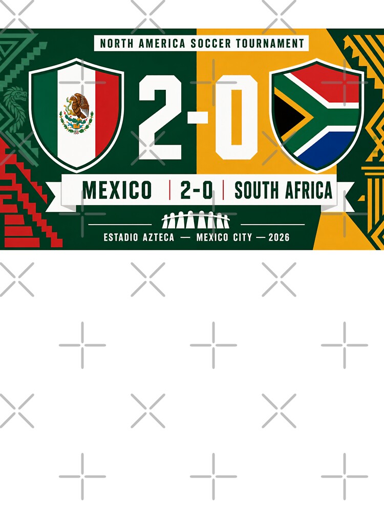 Mexico vs South Africa Soccer Tournament Art Deco by BrickByDream