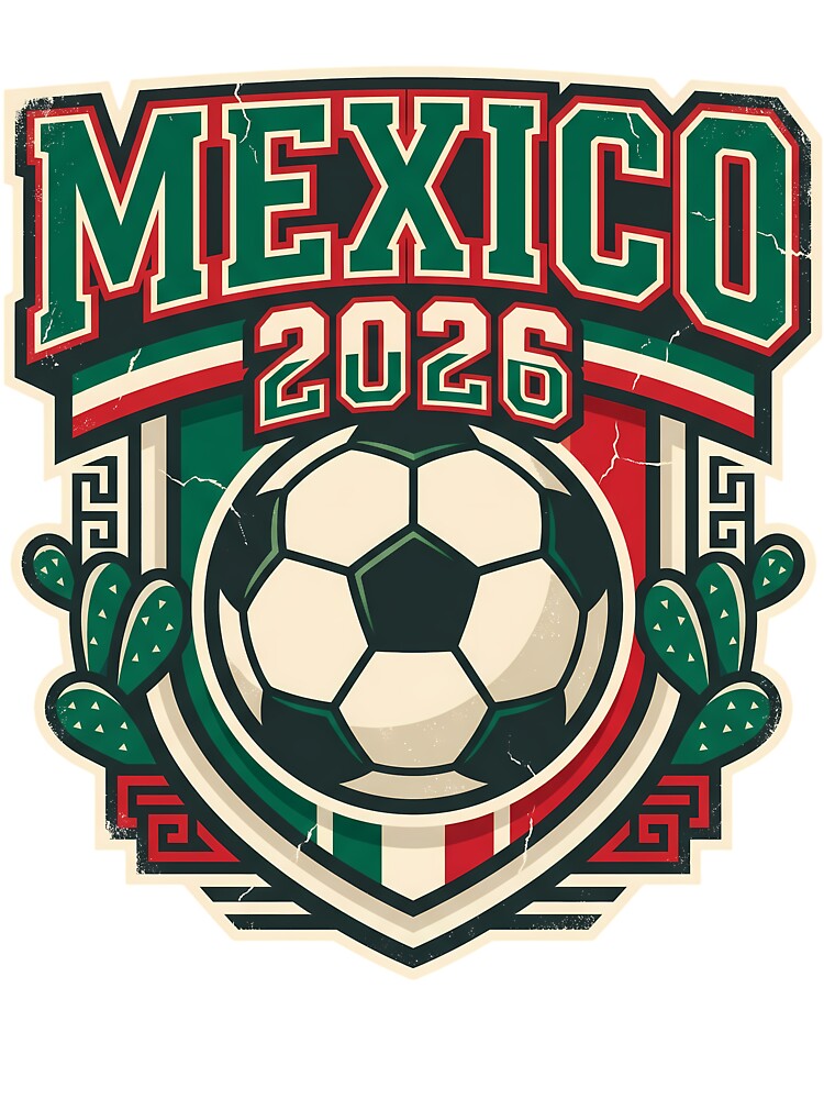 Mexico 2026 Retro Football Fan Crest by Saq2000