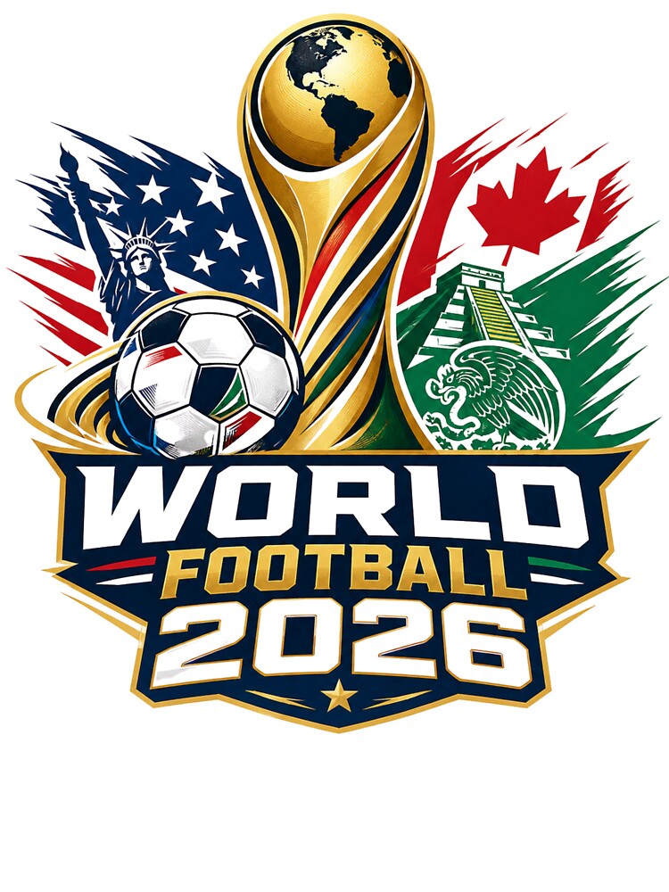 World Football 2026 Championship Emblem – USA Canada Mexico Soccer T-Shirt Design by TETHER007
