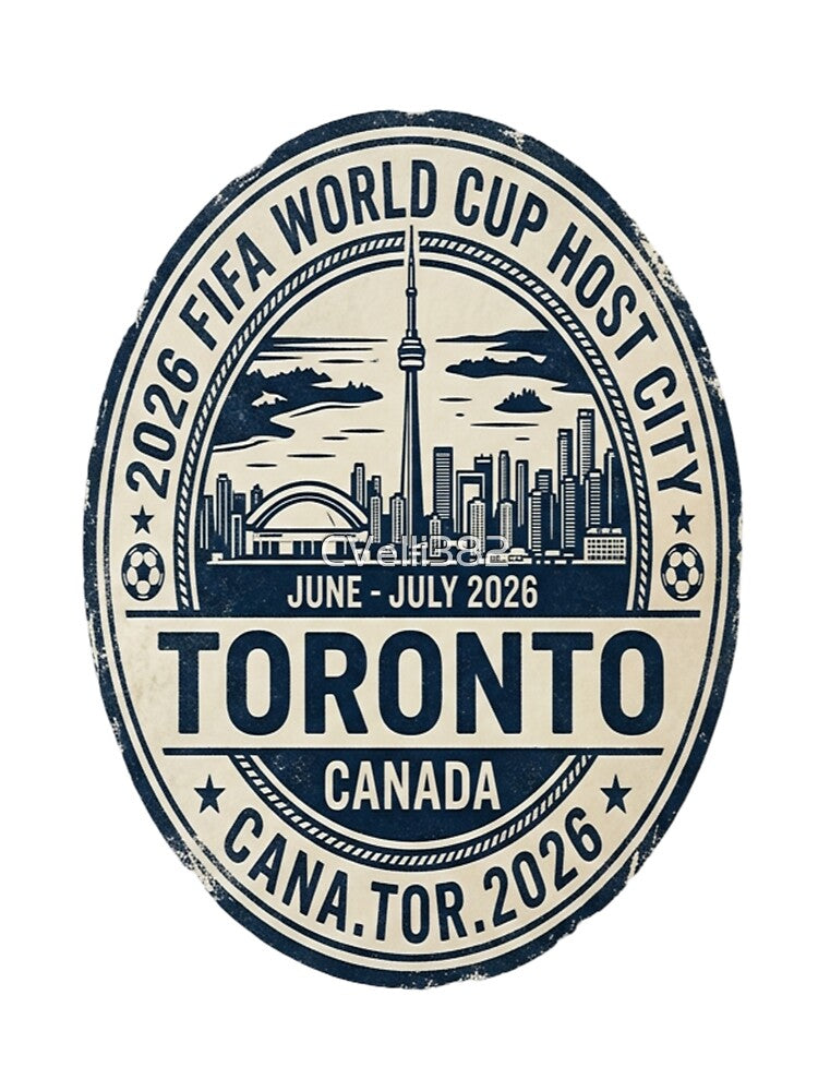 Toronto 2026 Host Vintage Stamp Soccer Tee Collection by CVelli382