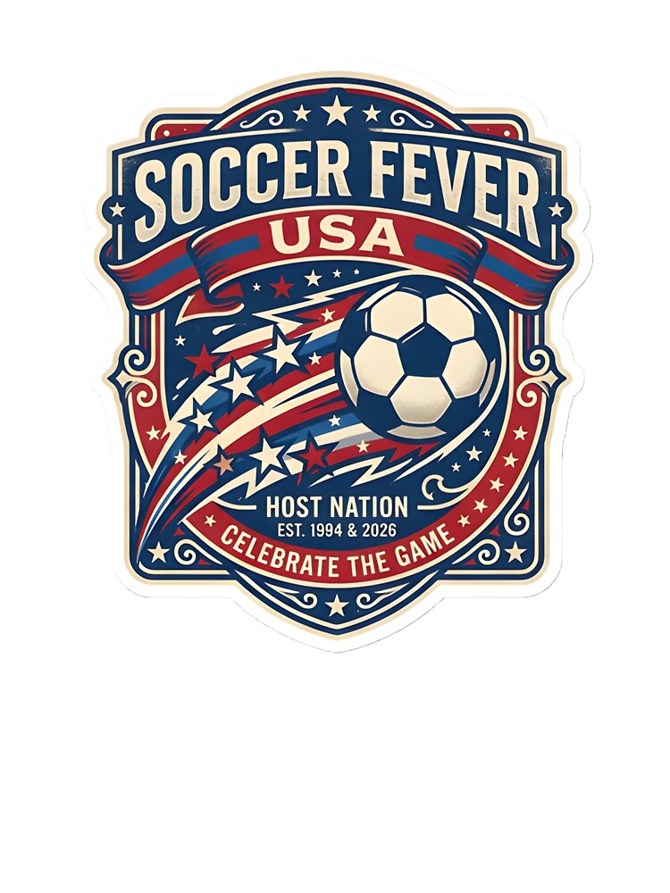 Soccer Fever USA 2026 World Cup Vintage Host Nation Football Emblem by Greemo03