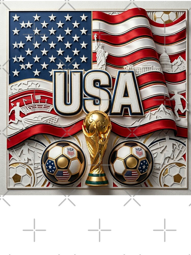 USA Soccer 2026 World Cup Pride - United States Football Papercut Art by keythxctrs